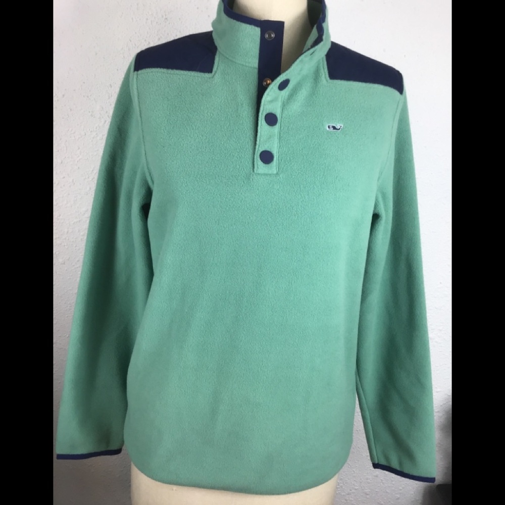 Vineyard vines green snap pullover fleece jacket